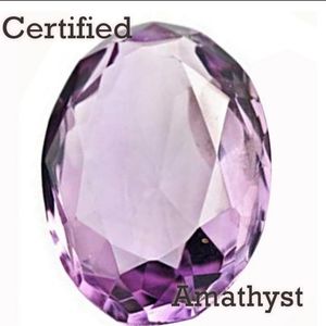 💎2.85ct. Genuine Certified Oval Amathyst